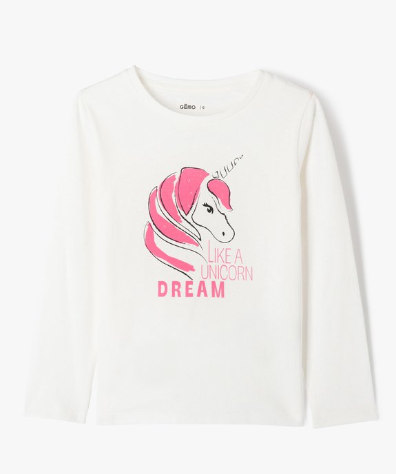 Tee-shirt à manches longues avec motif fille vue1 - GEMO (ENFANT) - GEMO