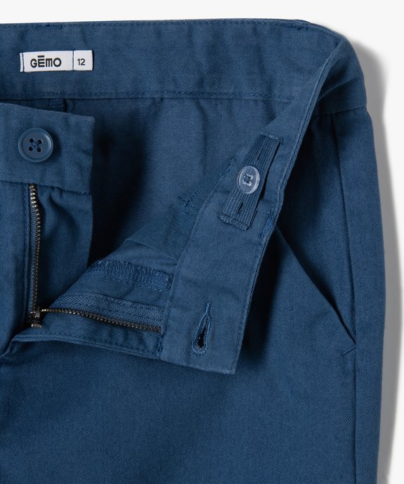 Bermuda coupe chino regular en toile de coton garçon vue2 - GEMO 4G GARCON - GEMO