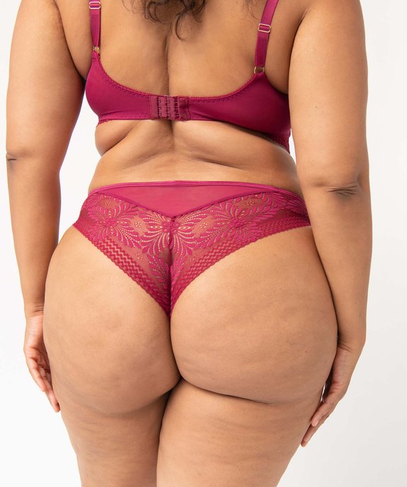 Tanga femme grande taille en dentelle et tulle vue2 - GEMO(HOMWR FEM) - GEMO