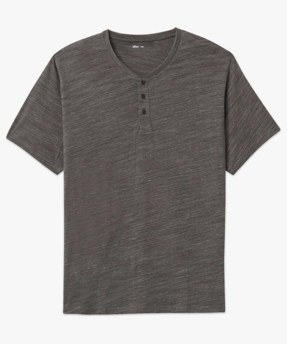 Tee-shirt homme grande taille avec col tunisien vue4 - GEMO (G TAILLE) - GEMO