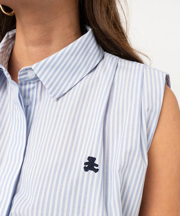 Chemise sans manches à rayures femme - LuluCastagnette vue2 - LULUCASTAGNETTE - GEMO