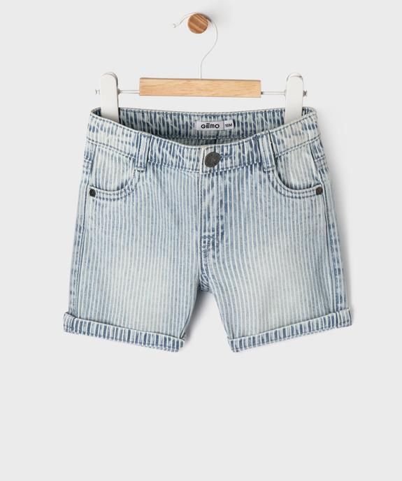 Short en jean extensible avec taille ajustable bébé garçon vue1 - GEMO(BEBE DEBT) - GEMO