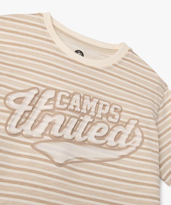 Tee-shirt rayé esprit campus garçon vue2 - CAMPS GEMO FOR GOOD - GEMO