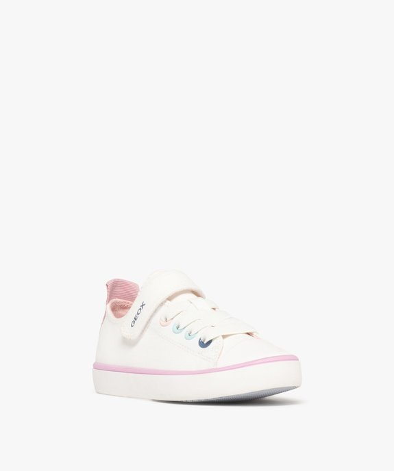 Baskets fille en toile à scratch avec oeillets métallisés multicolores - Geox vue2 - GEOX - GEMO