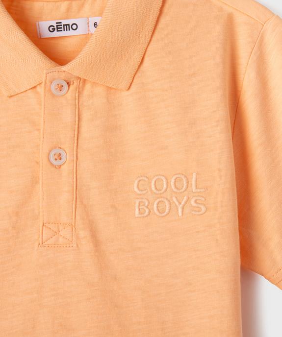 Polo manches courtes brodé garçon vue2 - GEMO (ENFANT) - GEMO