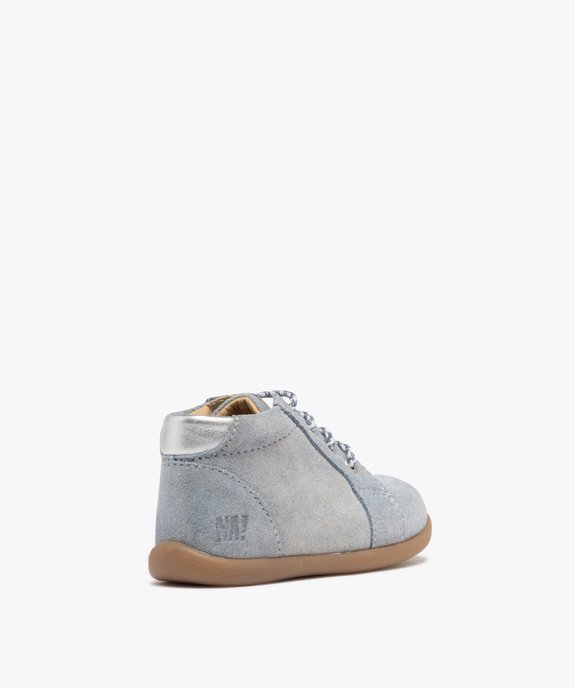 Chaussures premiers pas en cuir pailleté bébé fille - NA! vue4 - NA! - GEMO