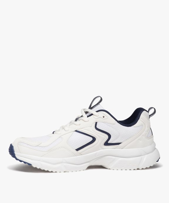 Baskets homme bicolores dessus en mesh  vue3 - GEMO (SPORTSWR) - GEMO