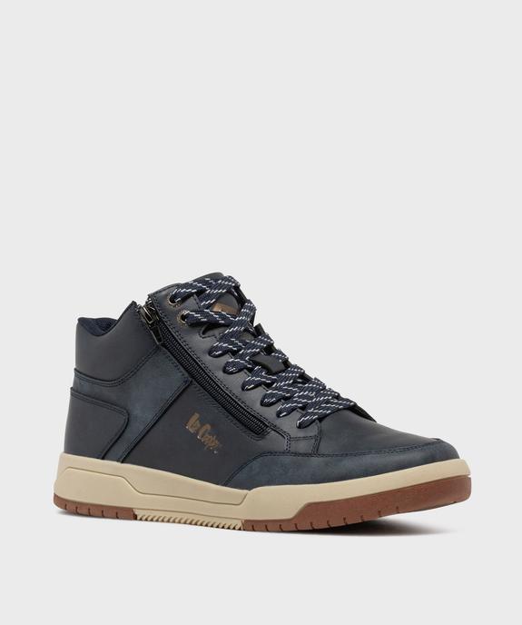 Baskets montantes avec lacets et zip homme - Lee Cooper vue3 - LEE COOPER - GEMO