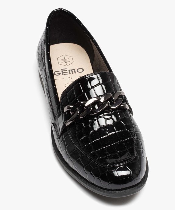 Mocassins vernis effet croco avec bride à chaîne femme vue6 - FOLLOW ME - GEMO
