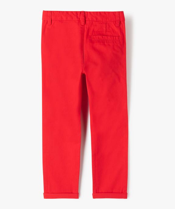Pantalon chino 100% coton garçon vue3 - GEMO 4G GARCON - GEMO