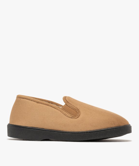 Chaussons en velours uni et doublés laine homme vue2 - G'FLEX - GEMO