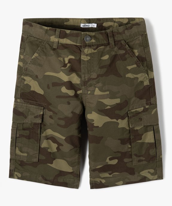 Bermuda garçon cargo en twill imprimé coupe Regular vue1 - GEMO 4G GARCON - GEMO