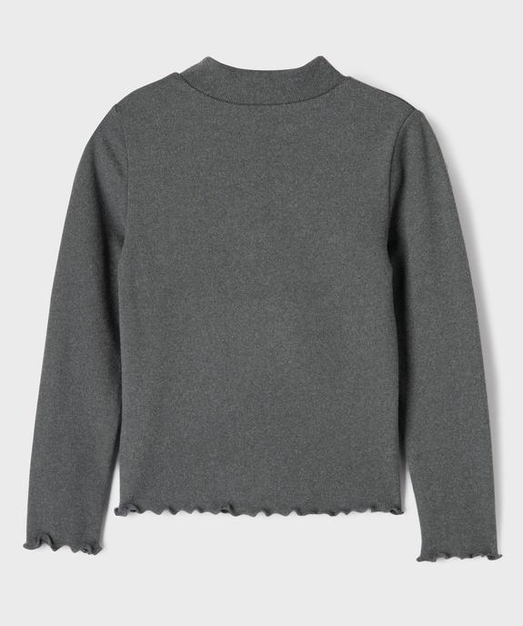 Tee-shirt manches longues chaud finitions froncées fille vue3 - GEMO (ENFANT) - GEMO
