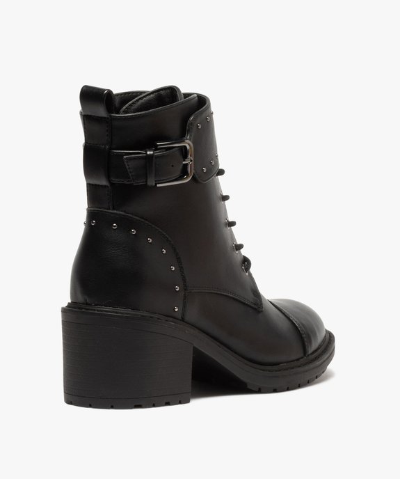 Boots femme unies à talon carré et brides à clous vue4 - GEMO(URBAIN) - GEMO