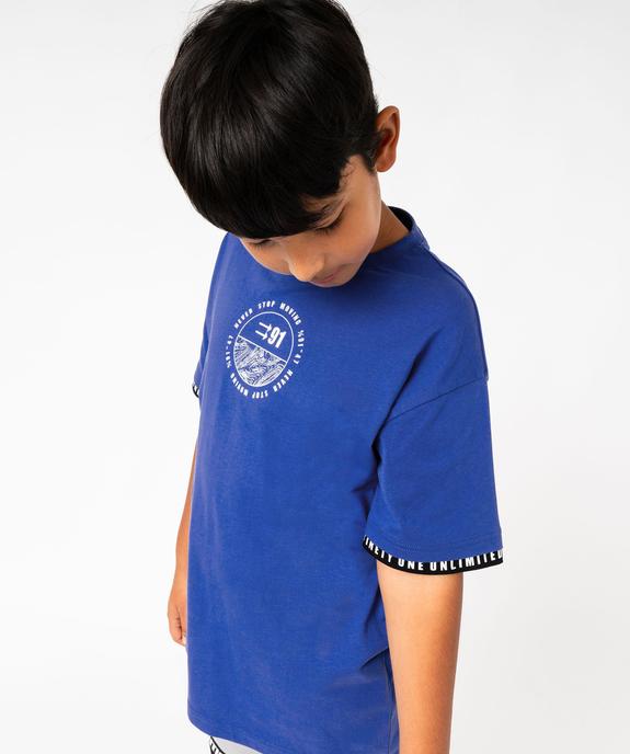 Tee-shirt sportif à bandes garçon vue1 - GEMO (JUNIOR) - GEMO