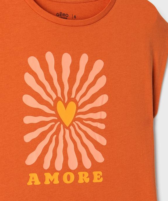 Tee-shirt imprimé à manches ultra courtes fille vue2 - GEMO 4G FILLE - GEMO