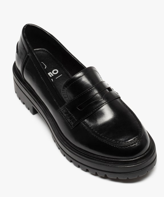 Mocassins femme unis à semelle épaisse et crantée vue5 - GEMO (CASUAL) - GEMO