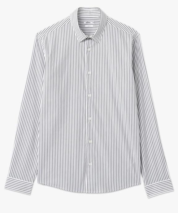 Chemise homme rayée à manches longues coupe Slim vue4 - GEMO (HOMME) - GEMO