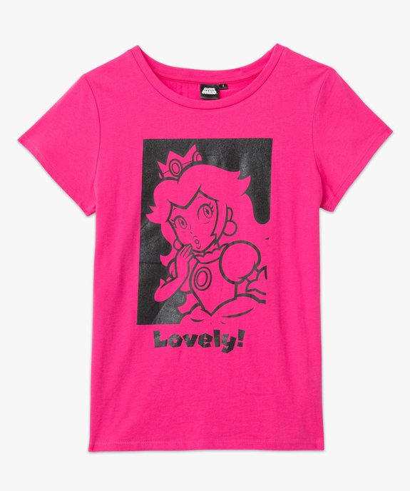 Tee-shirt femme à manches courtes imprimé Princess Peach - Super Mario vue4 - MARIO - GEMO