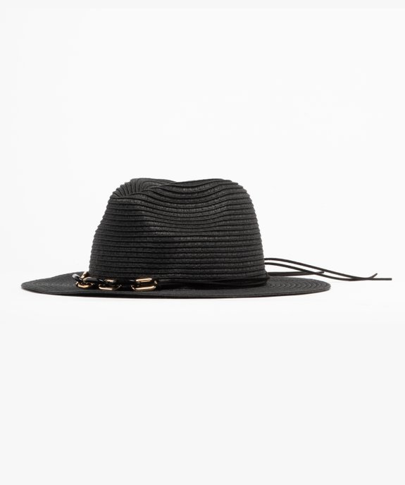 Chapeau de paille forme fedora femme vue1 - GEMO (ACCESS) - GEMO