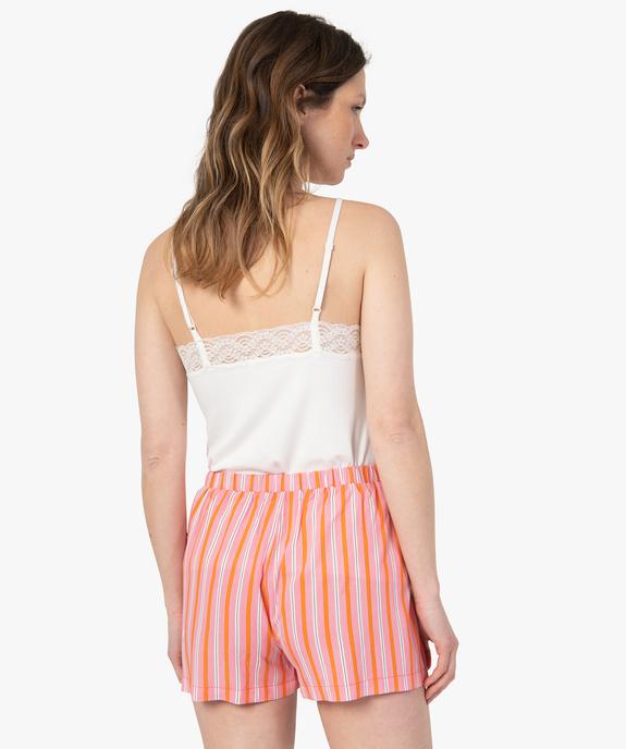 Caraco femme à fines bretelles et décolleté dentelle vue3 - GEMO(HOMWR FEM) - GEMO