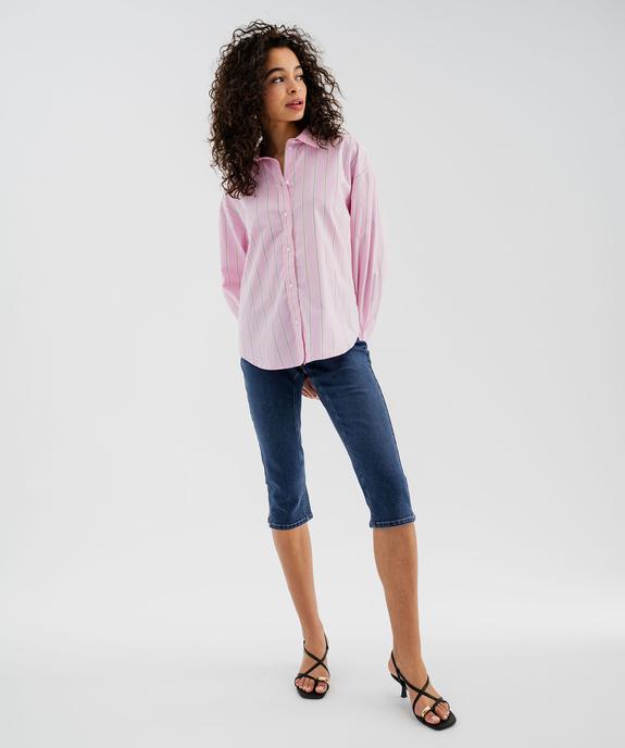Pantacourt en jean coupe slim femme vue4 - GEMO(FEMME PAP) - GEMO