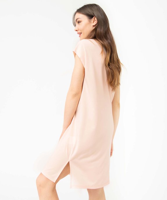 Chemise de nuit femme coupe oversize à manches courtes vue2 - GEMO 4G FEMME - GEMO