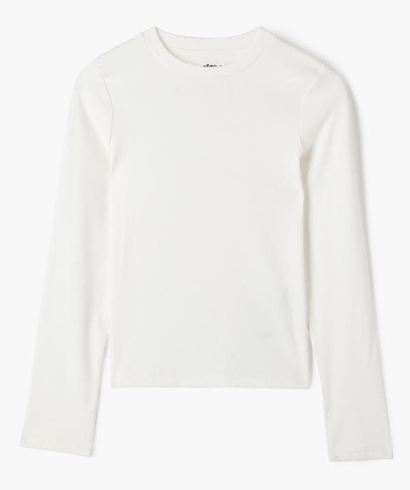 Tee-shirt manches longues en maille côtelée fille vue1 - GEMO 4G FILLE - GEMO