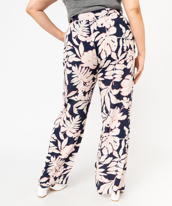 Pantalon viscose large fleuri femme grande taille vue3 - GEMO (G TAILLE) - GEMO