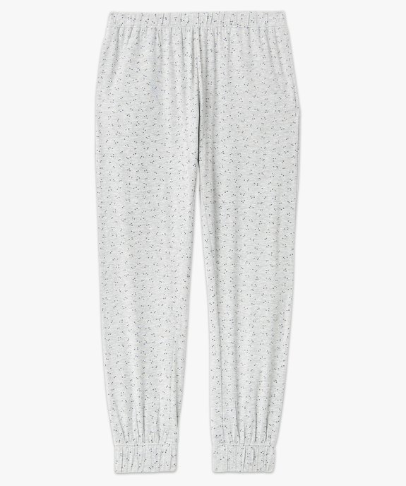 Pantalon de pyjama imprimé avec bas élastiqué femme vue8 - GEMO 4G FEMME - GEMO