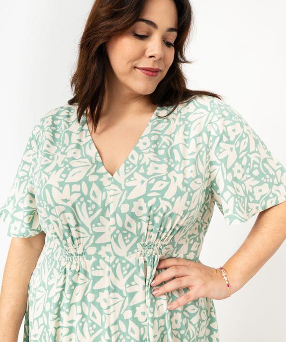 Robe à manches courtes à motifs fleuris femme grande taille vue2 - GEMO 4G GT - GEMO