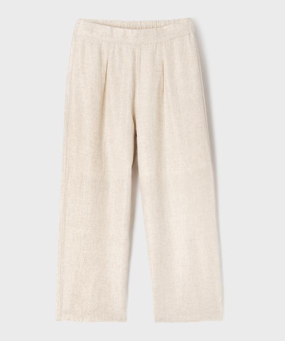 Pantalon large élégant en lin et viscose pailleté fille vue1 - GEMO (ENFANT) - GEMO