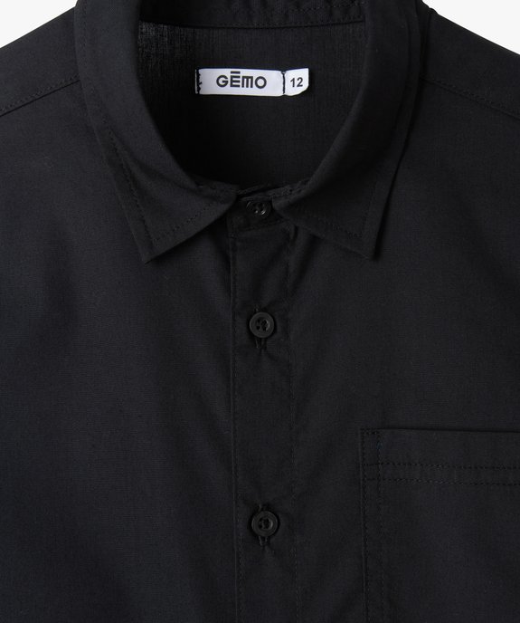 Chemise unie à manches longues garçon vue2 - GEMO 4G GARCON - GEMO