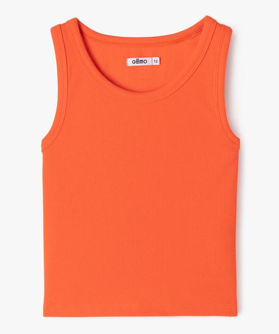 Débardeur en maille côtelée coupe courte fille vue2 - GEMO 4G FILLE - GEMO