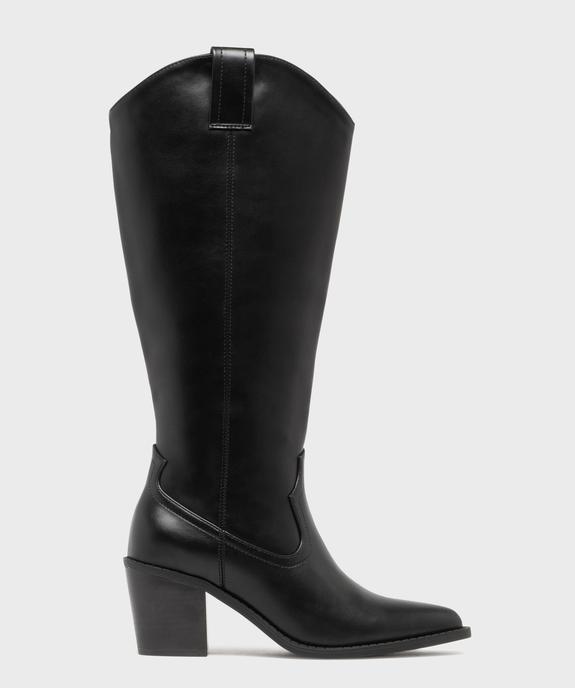 Bottes à talon et bout pointu inspiration santiags femme vue1 - FOLLOW ME - GEMO