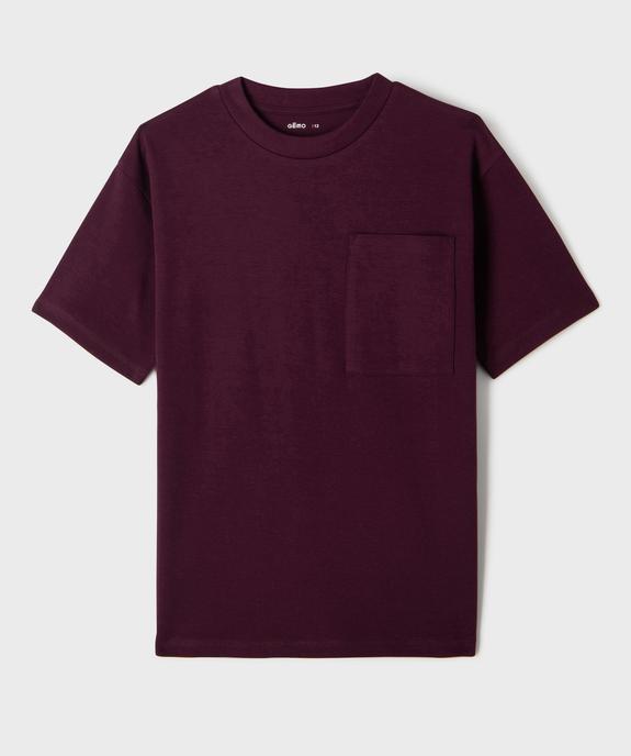 Tee-shirt uni à poche garçon vue1 - GEMO (JUNIOR) - GEMO