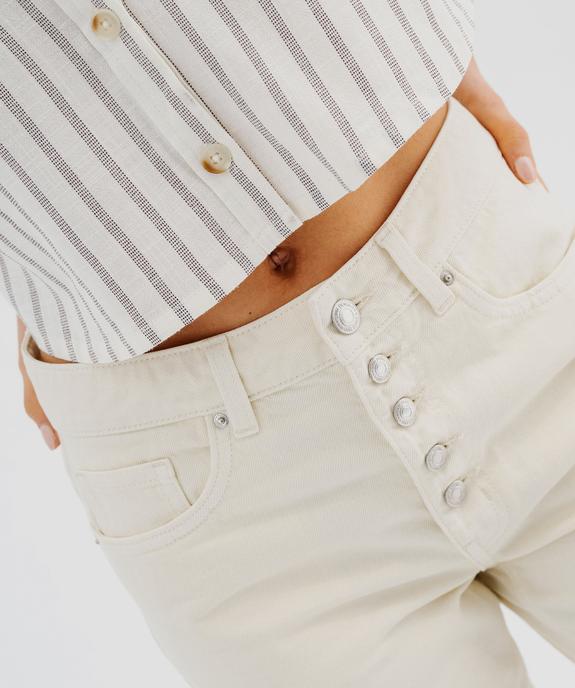 Jean Regular taille haute longueur 7/8ème femme vue2 - GEMO 4G FEMME - GEMO