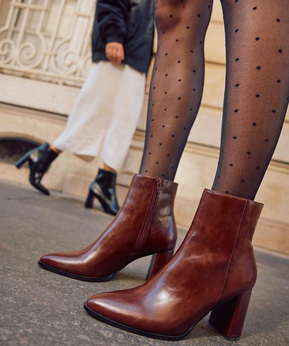 Boots à talon haut et bout pointu unies femme vue1 - FOLLOW ME - GEMO