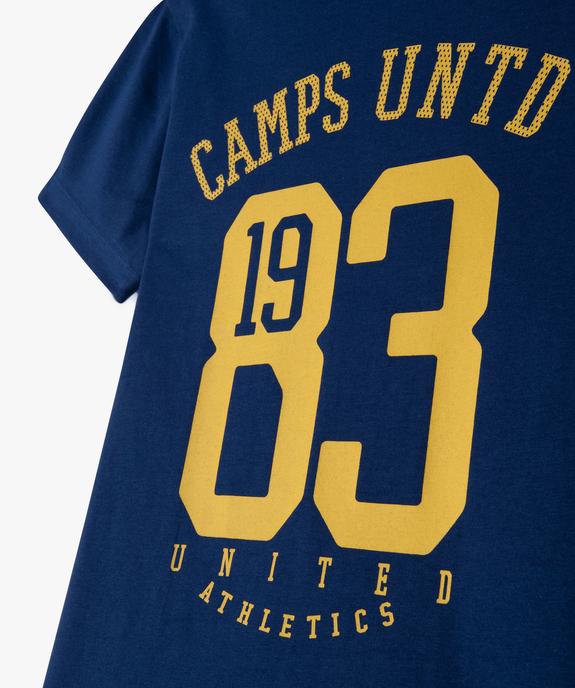 Tee-shirt imprimé style campus garçon vue3 - CAMPS GEMO FOR GOOD - GEMO