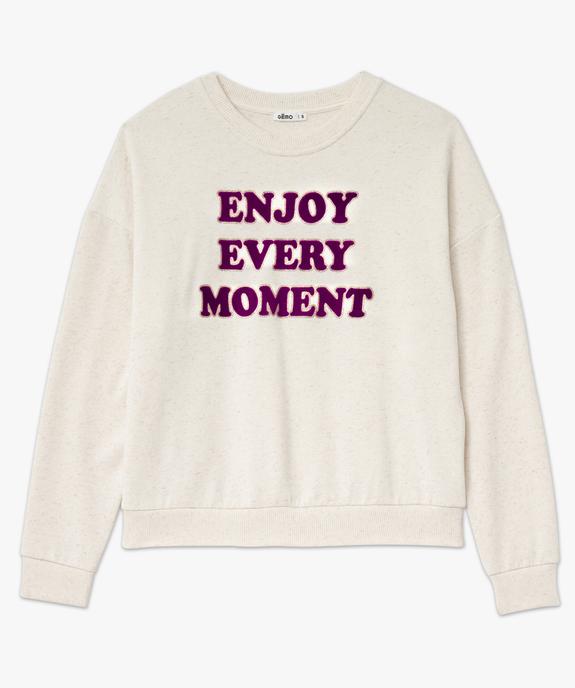 Sweat avec inscription velours et paillettes femme vue4 - GEMO(FEMME PAP) - GEMO