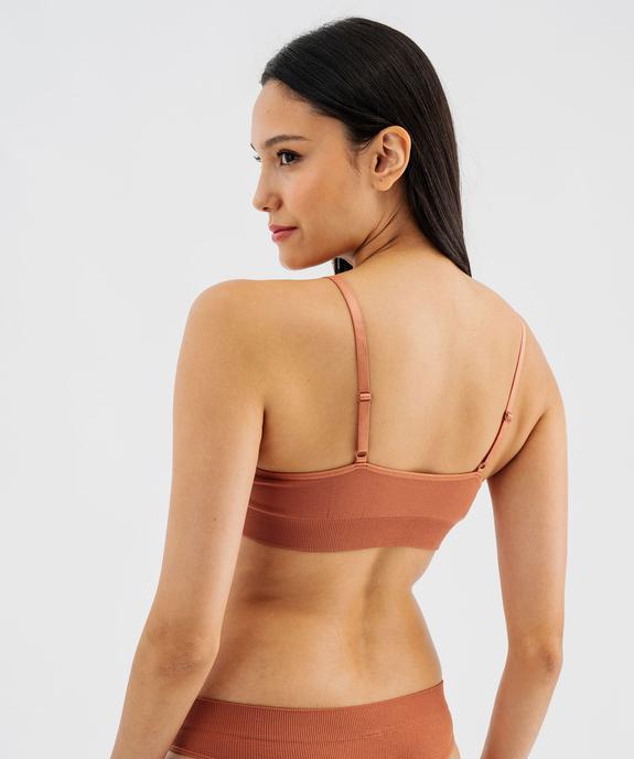Brassière triangle sans armatures avec mousses amovibles vue4 - GEMO 4G FEMME - GEMO