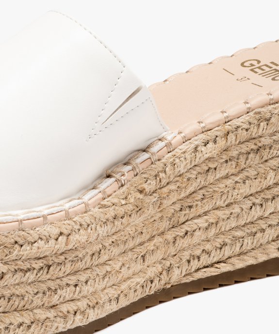 Mules femme à talon compensé en corde dessus uni vue6 - GEMO(URBAIN) - GEMO