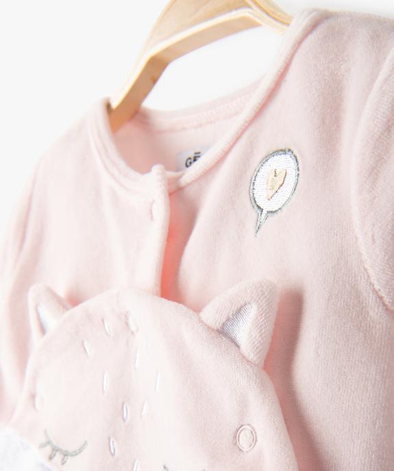 Pyjama bébé fille en velours à motif renard vue2 - GEMO 4G BEBE - GEMO