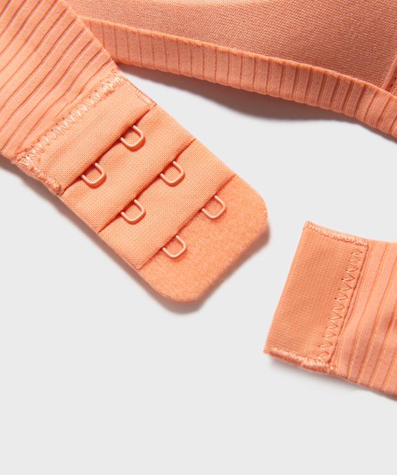 Soutien-gorge à bonnets moulés en maille côtelée fille vue4 - GEMO 4G FILLE - GEMO