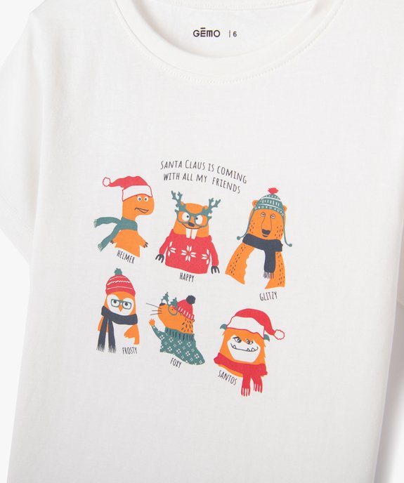 Pyjashort bicolore Spécial Noël garçon vue2 - GEMO (ENFANT) - GEMO