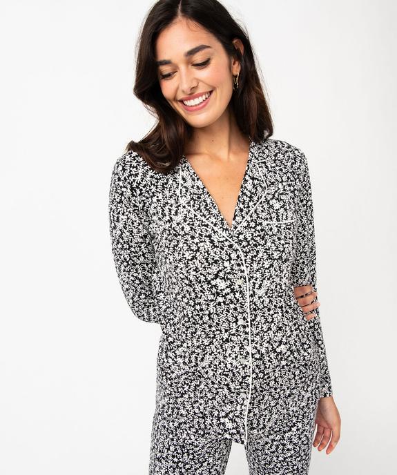 Pyjama deux pièces en viscose femme : chemise et pantalon vue2 - GEMO 4G FEMME - GEMO