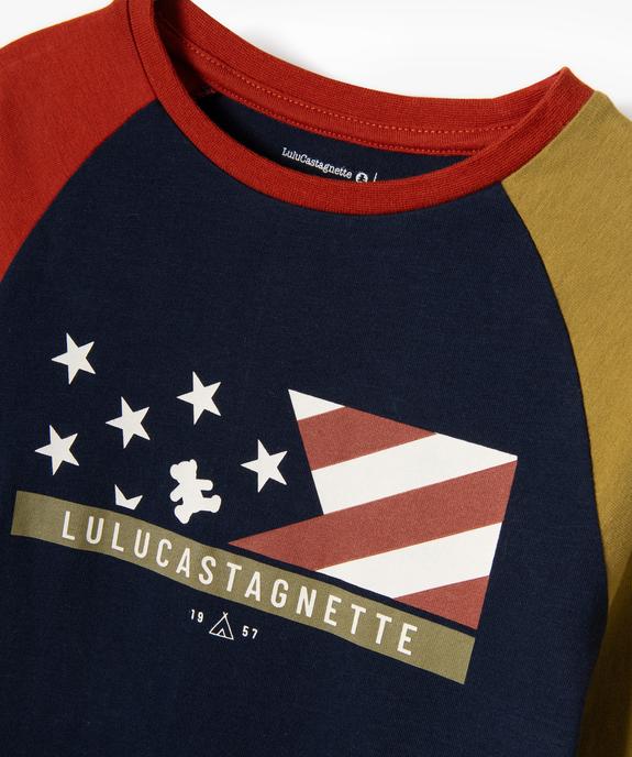 Tee-shirt color-block manches longues garçon vue3 - LULUCASTAGNETTE - GEMO