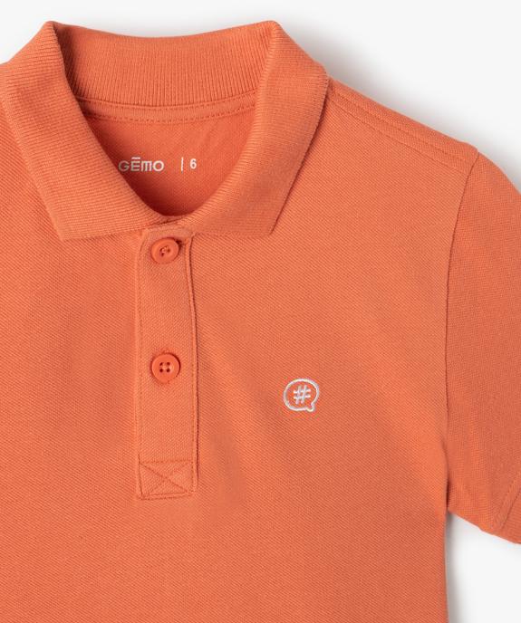 Polo à manches courtes uni garçon vue2 - GEMO (ENFANT) - GEMO