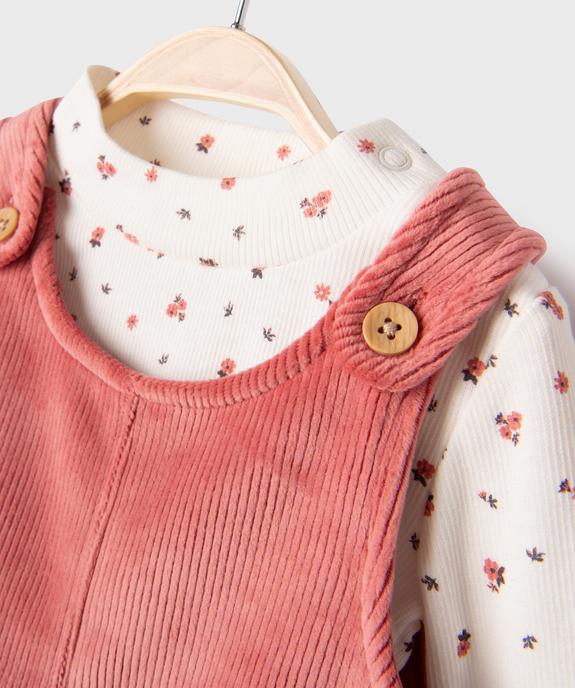 Ensemble 2 pièces robe + tee-shirt manches longues bébé fille vue2 - GEMO(BEBE DEBT) - GEMO