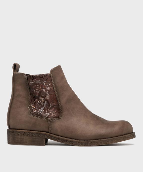 Boots avec empiècement fleuri avec doublure chaude femme - Emilia Rosa vue1 - EMILIA ROSA - GEMO